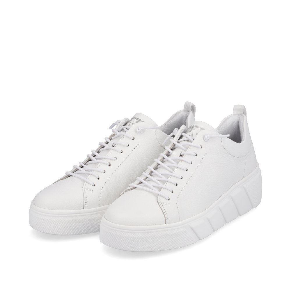 Rieker EVOLUTION Damen Sneaker Leder Plateau- Sohle Wechselfußbett weiß S13 W0500-80 