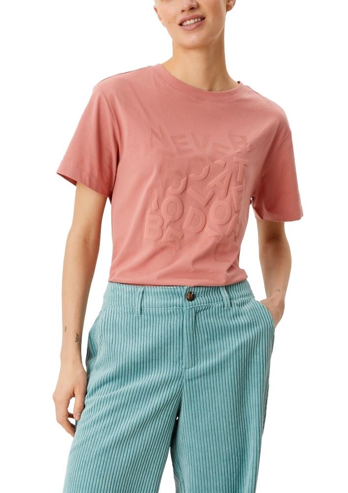 s.Oliver Jersey Shirt mit Schriftprint pink S21 2108819 XL | 20D1 Dawn Pink | 