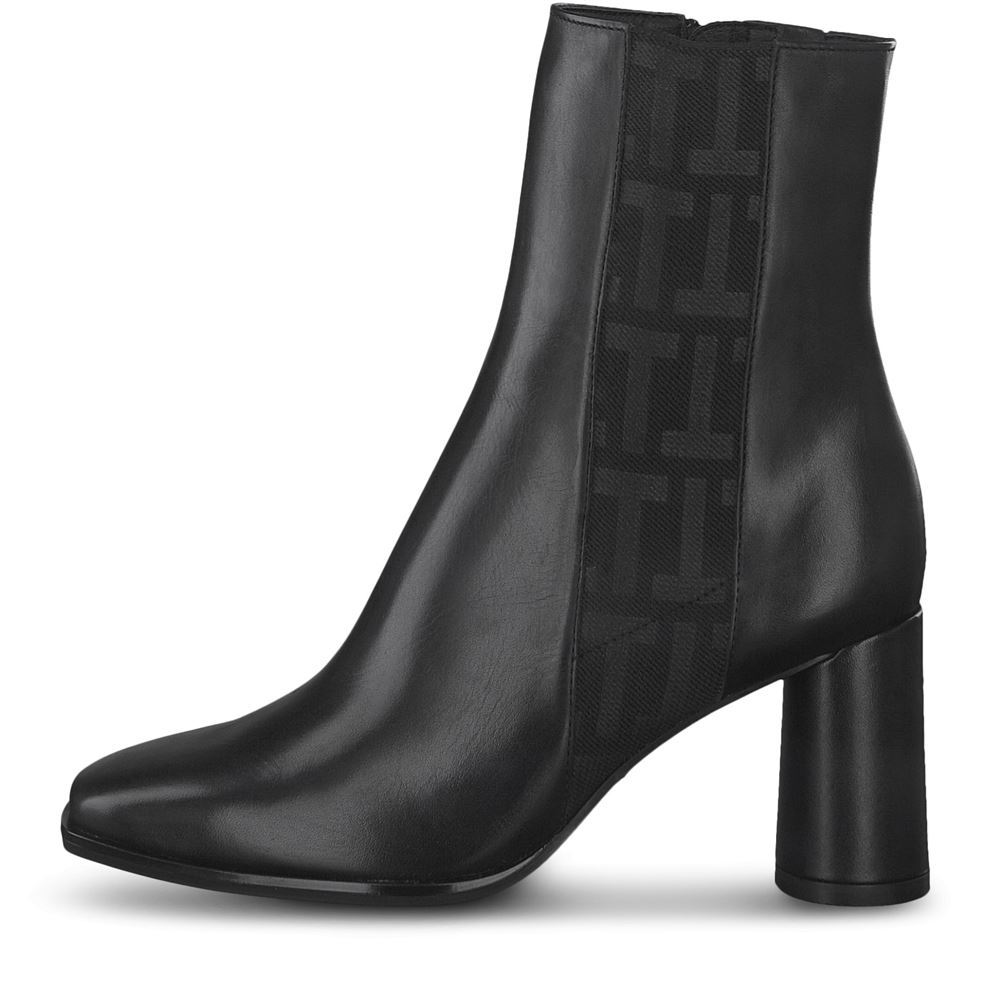 Tamaris Stiefelette Leder TOUCHit-Fußbett ANTISHOKK schwarz S22  1-1-25361-29 39 | 001 BLACK | 