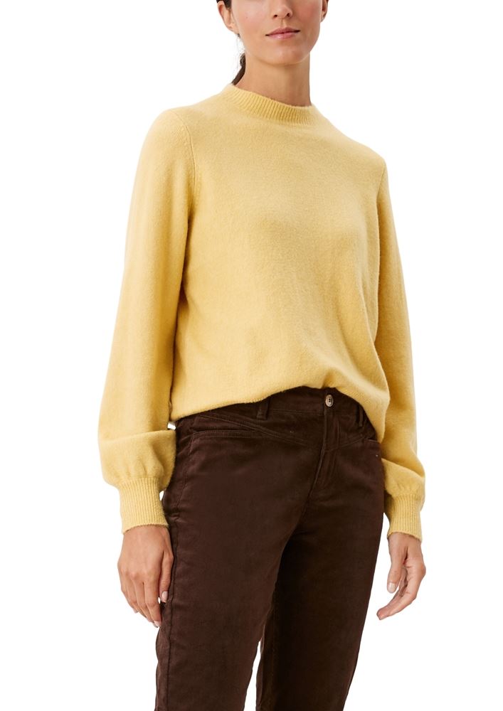 s.Oliver Strickpullover Loose Fit Wolle gelb S21 2107254 