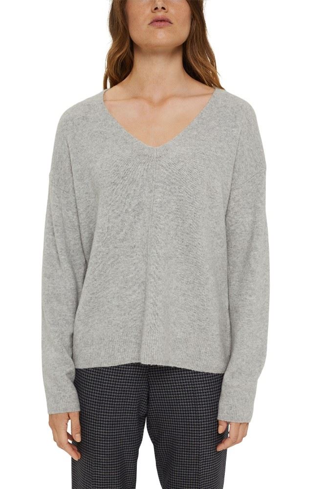 ESPRIT V-Neck-Pullover mit Wolle 991EE1I325 