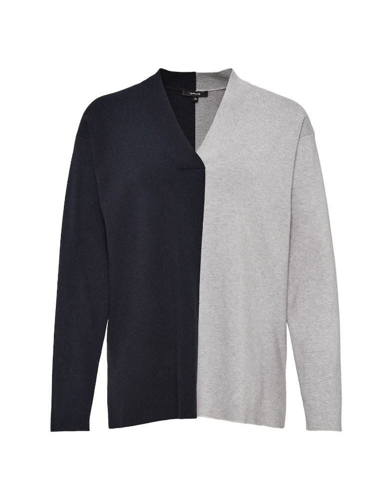 OPUS Strickpullover Panouk grau-blau S12 248099444 36 | 6075 forever bl | 