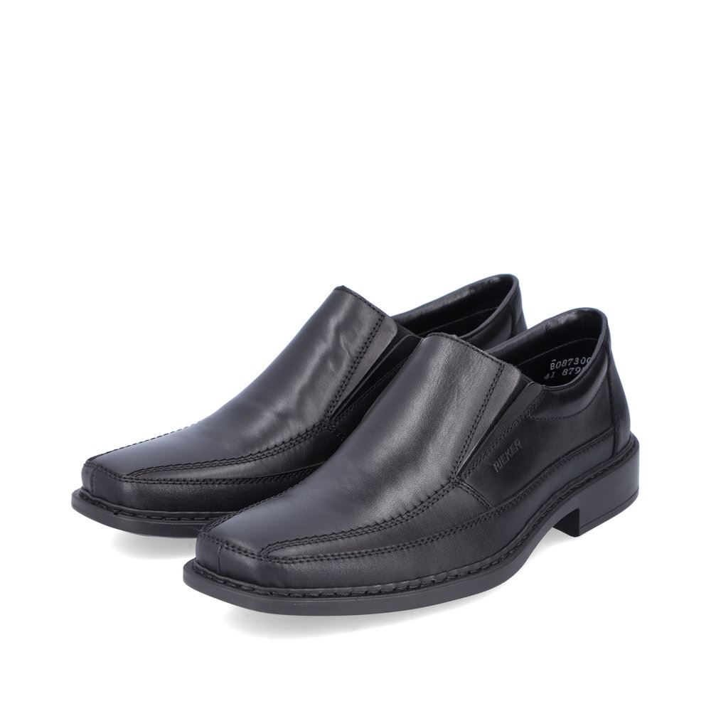 Rieker Antistress Herren Slipper elegant Leder Extraweite- H schwarz S13 B0873-00 