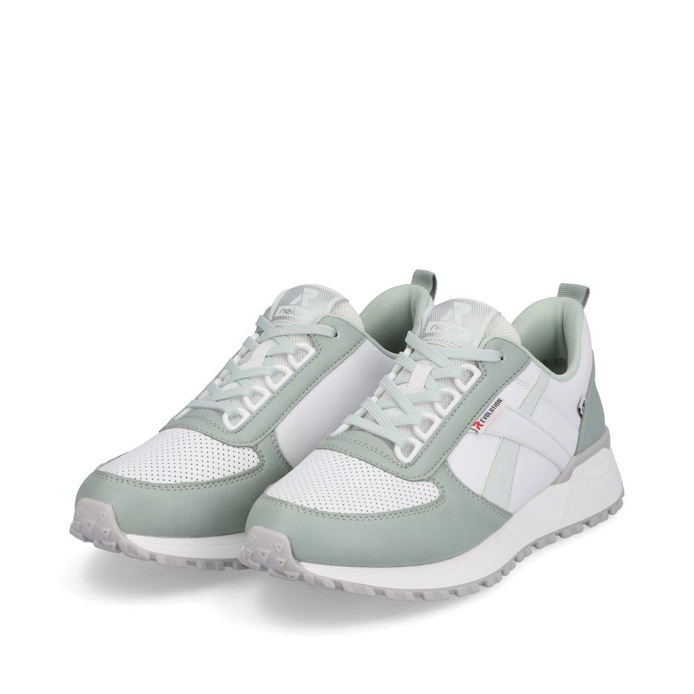 Rieker EVOLUTION Damen Sneaker Leder Wechselfußbett weiß S13 W0602-80 40 | peppermint/spor | F