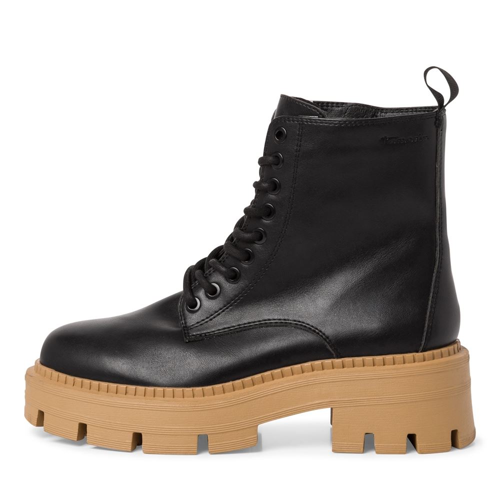 Tamaris Schnürboots Schnürstiefelette markante Sohle TOUCHit-Fußbett schwarz S22 1-1-25286-29 41 | 077 BLACK/OLIVE | 