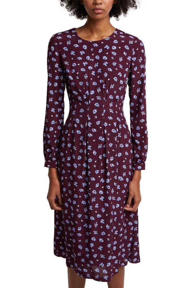 EDC Kleid Printkleid 110CC1E306 38 | C518 AUBERGINE | 