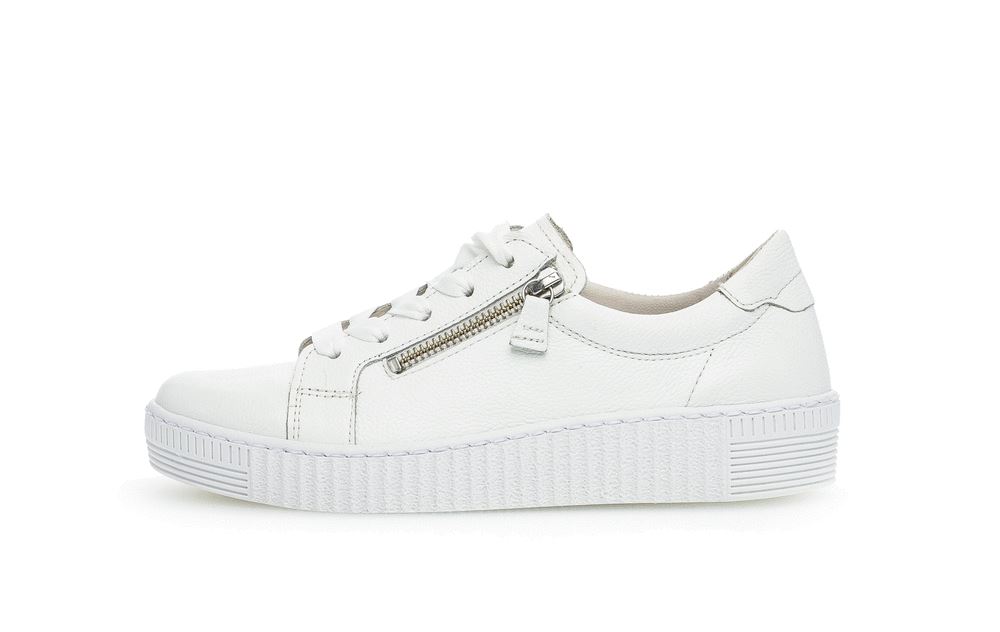 Gabor Sneaker low Leder Wechselfußbett Reißverschluss weiß S13 23.334.21 