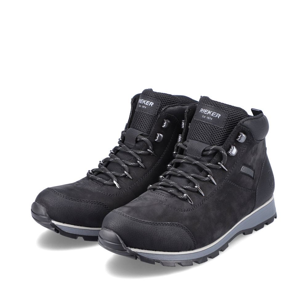 Rieker Antistress Herren Schnürboots Rauleder schwarz S21  F5710-00 42 | schwarz/schwarz | G
