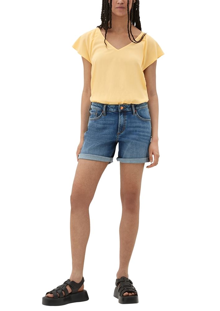 QS designed by Regular: Shorts mit Waschung S13 2131032 