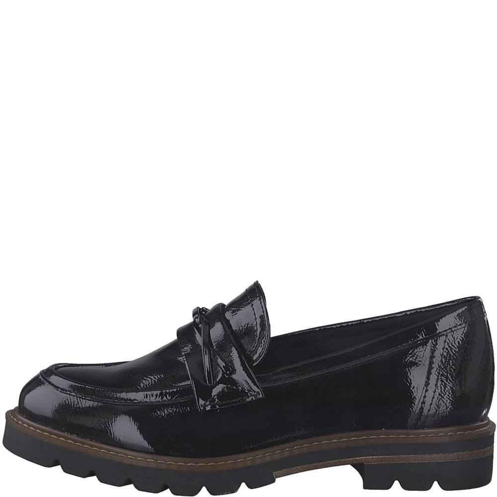 MARCO TOZZI Slipper Loafer Lackoptik schwarz S22 2-2-24704-29 