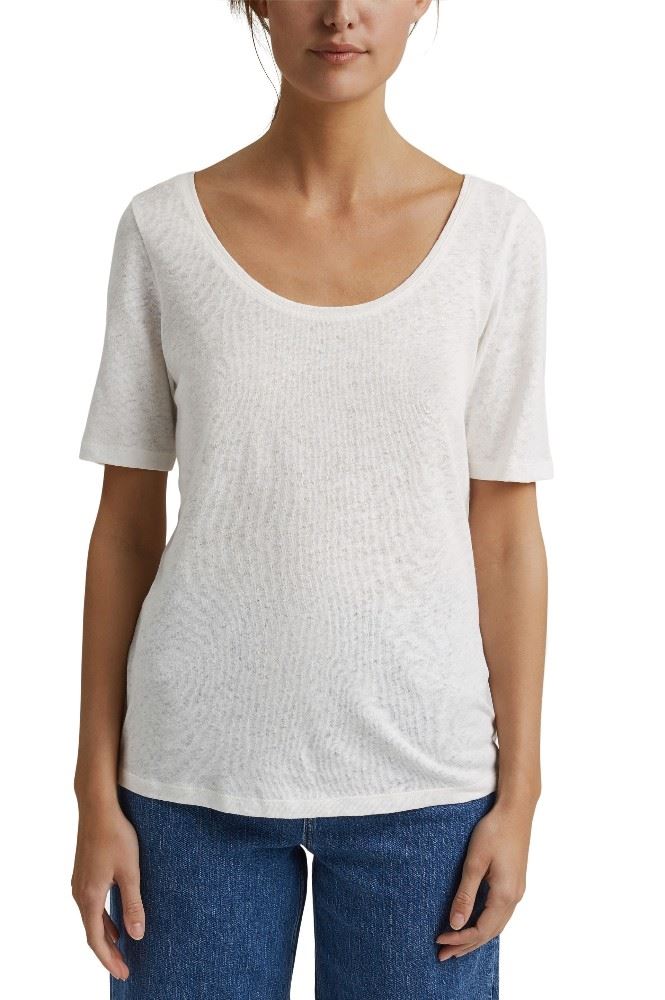 ESPRITLeinen T- Shirt 041EE1K301 L | E110 OFF WHITE | 