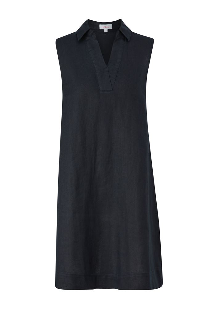 s.Oliver Leinenkleid mit V-Ausschnitt schwarz S13  2131869 