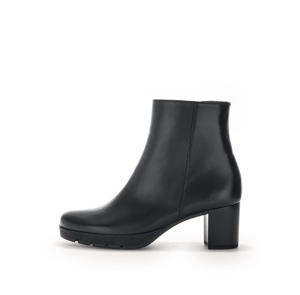 Gabor Stiefelette klassisch Leder Comfort- Mehrweite G schwarz S23  32.071.57 