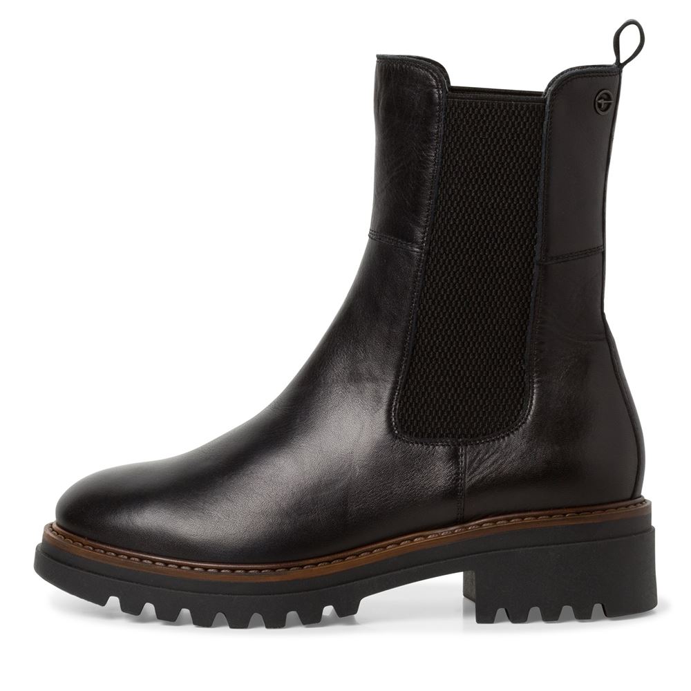 Tamaris Chelsea-Boots Leder TOUCHit-Fußbett schwarz S22 1-1-25433-29 36 | 001 BLACK | 