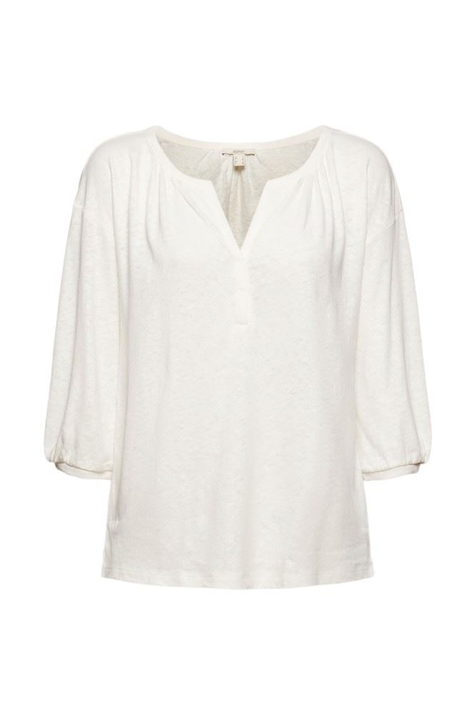 ESPRIT Blusenshirt Baumwoll- Leinenmix 041EE1K321 