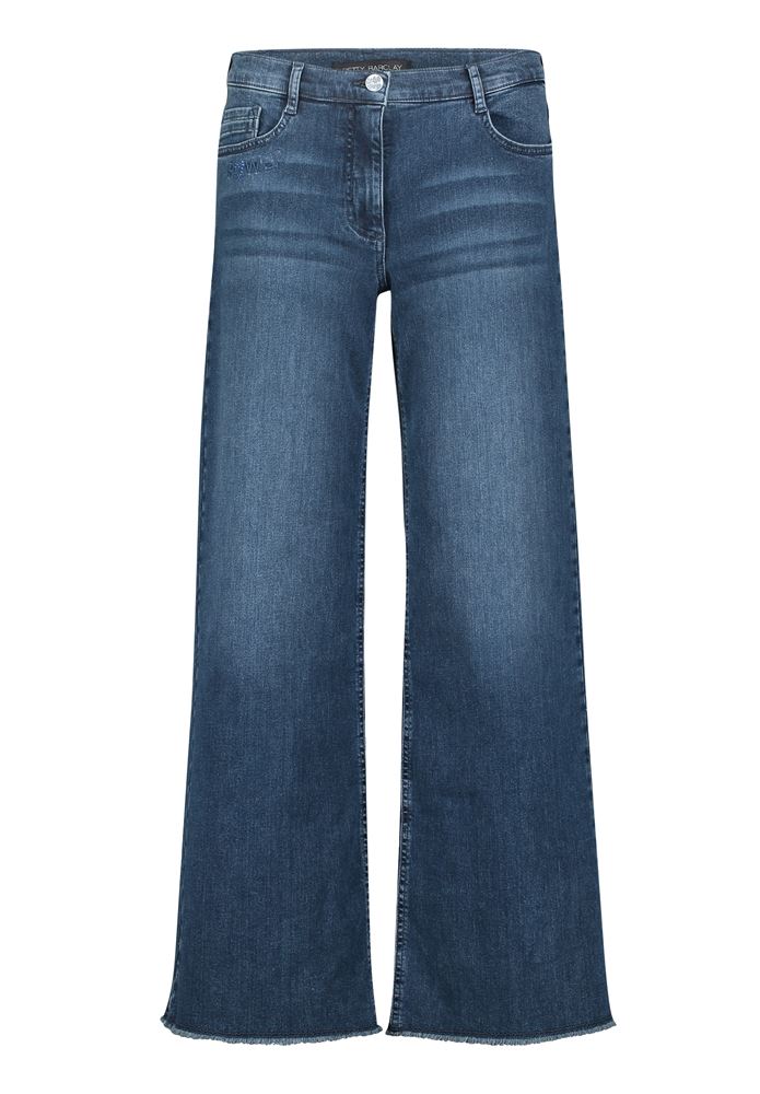 Betty Barclay Jeans Bootcut Fransensaum blau S22 66601100 