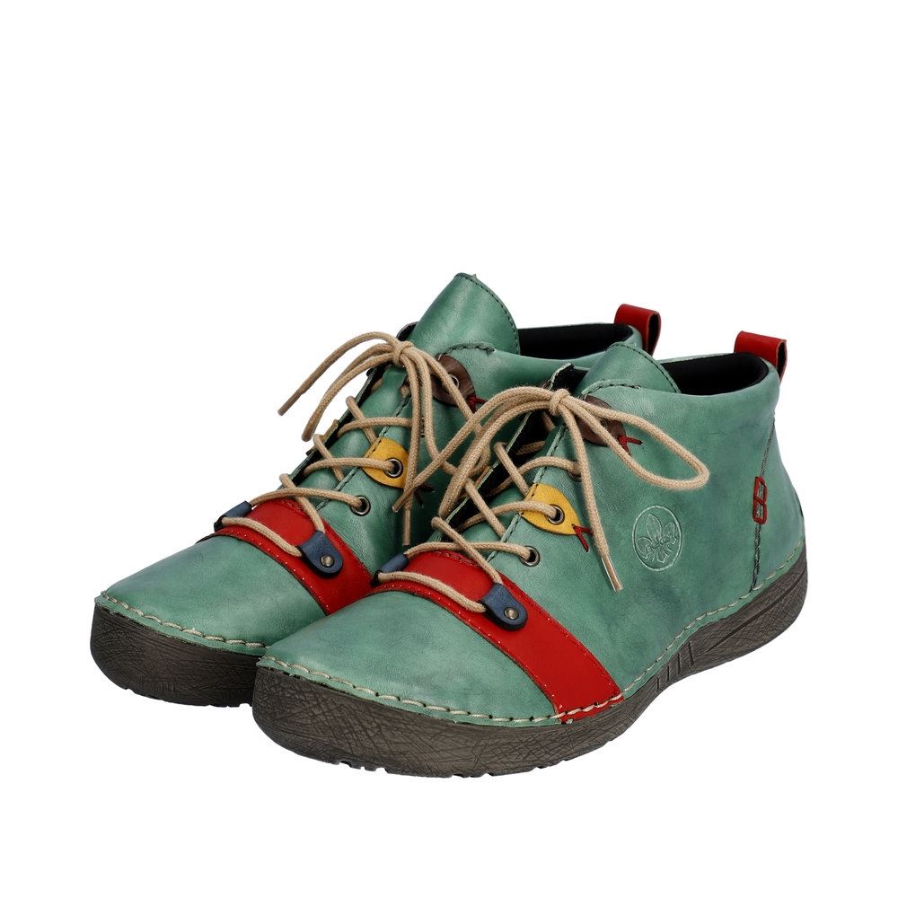 Rieker Antistress Damen Schnürschuh mehrfarbige Ösen grün S23  52507-52 