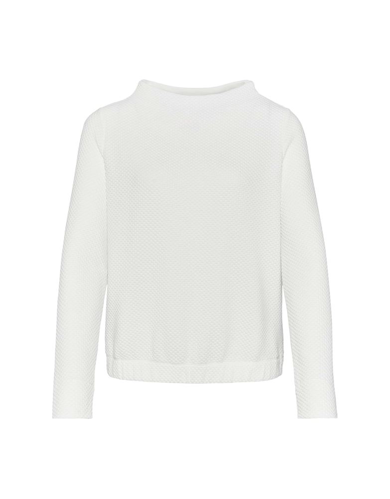 OPUS Sweatshirt Gasdina  Funnelneck Waffelstruktur Gummibund beige S22 1013049448100 