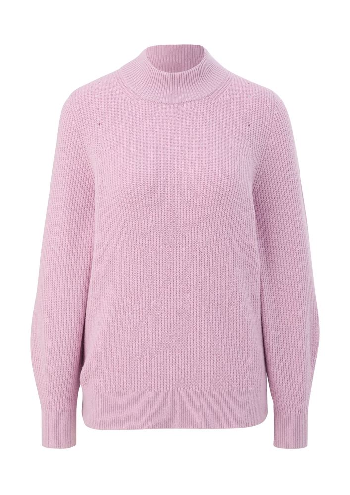s.Oliver Damen Strickpullover Turtelneck Stehkragen weite Ärmel rosa, blau, schwarz S22  2123882 40 | 4082 LILAC/PINK | 