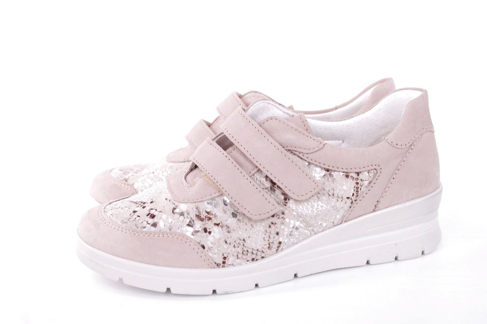 ACO Damen Halbschuh Sneaker LUNA 21 Wechselfußbett Klettverschluss S12 beige  863/9681 