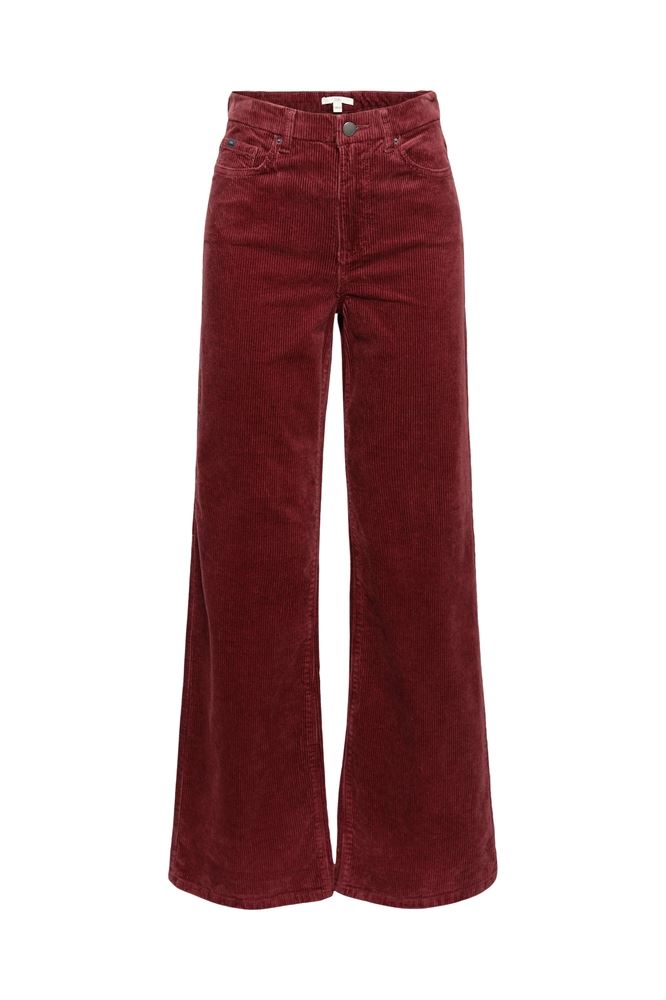 EDC Pants woven Wide Leg High Rise rot S21 091CC1B303 34 | C620 GARNET RED | L32