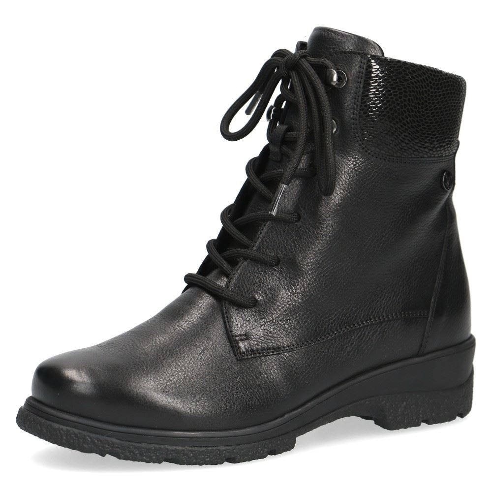 Caprice Schnürstiefelette Leder Warmfutter schwarz S22 9-9-26258-29 38 | 026 BLACK NAPPA | 