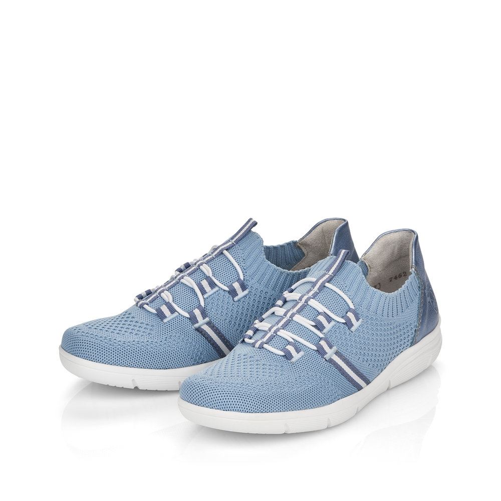 Rieker Antistress Damen Slipper Schlupfschuh sportlich Wechselfußbett blau S13 L7462-12 