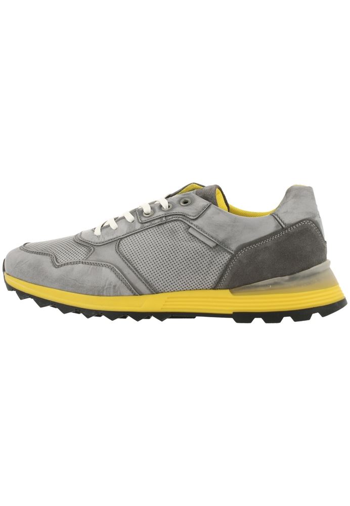 Bullboxer Herren Sneaker Leder farbige Sohle grau S13 373K20438A 