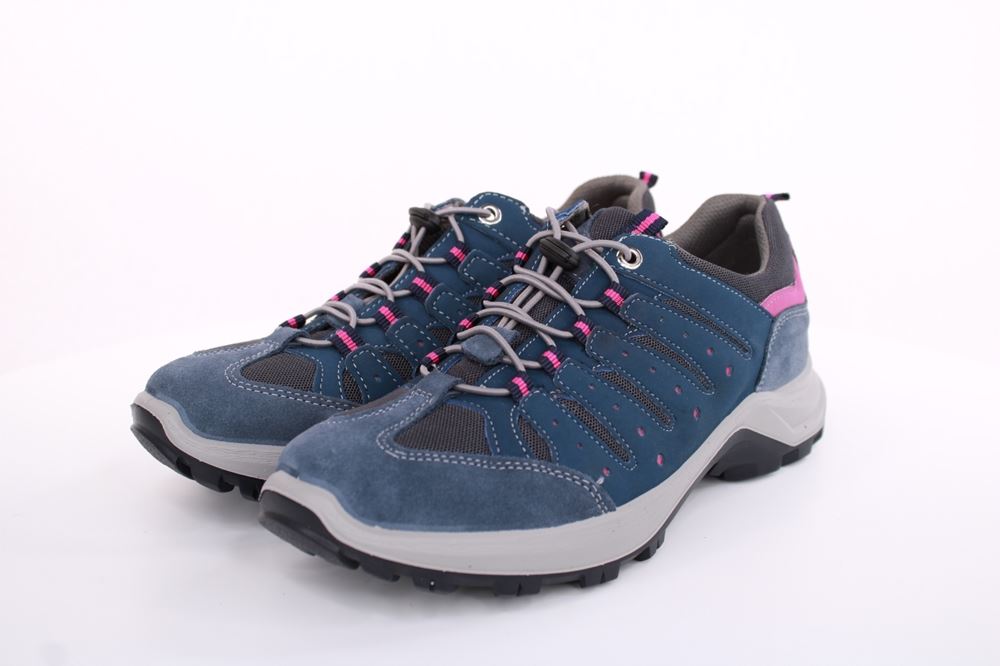 Imac Damen Trekkingschuh Wanderschuh Schnellschnürung Leder/ Mesh blau S13 356740 