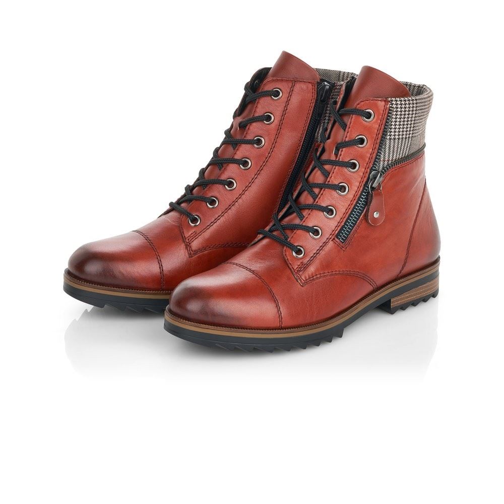 Remonte Stiefelette Weit Reißverschluss Wechselfußbett orange R2294 