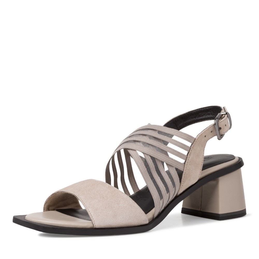 Tamaris Sandalette taupe TOUCHit Fussbett S12 1-1-28354-28 37 | 341 TAUPE | 