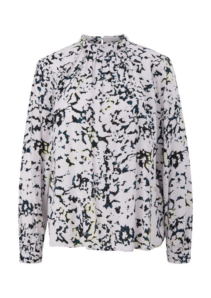 Qs designed by Viskosebluse mit Allover-Print blau S13 2119483 40 | 69A0 BLUE GREEN | 
