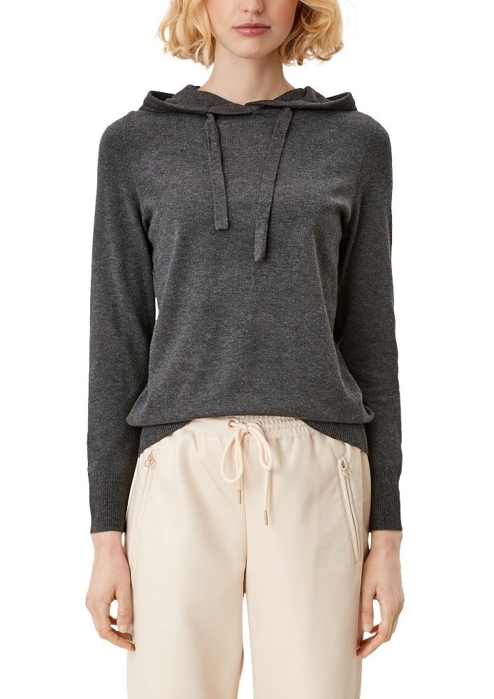 s.Oliver Pullover Hoodie Kapuze anthrazit S21 2107347 