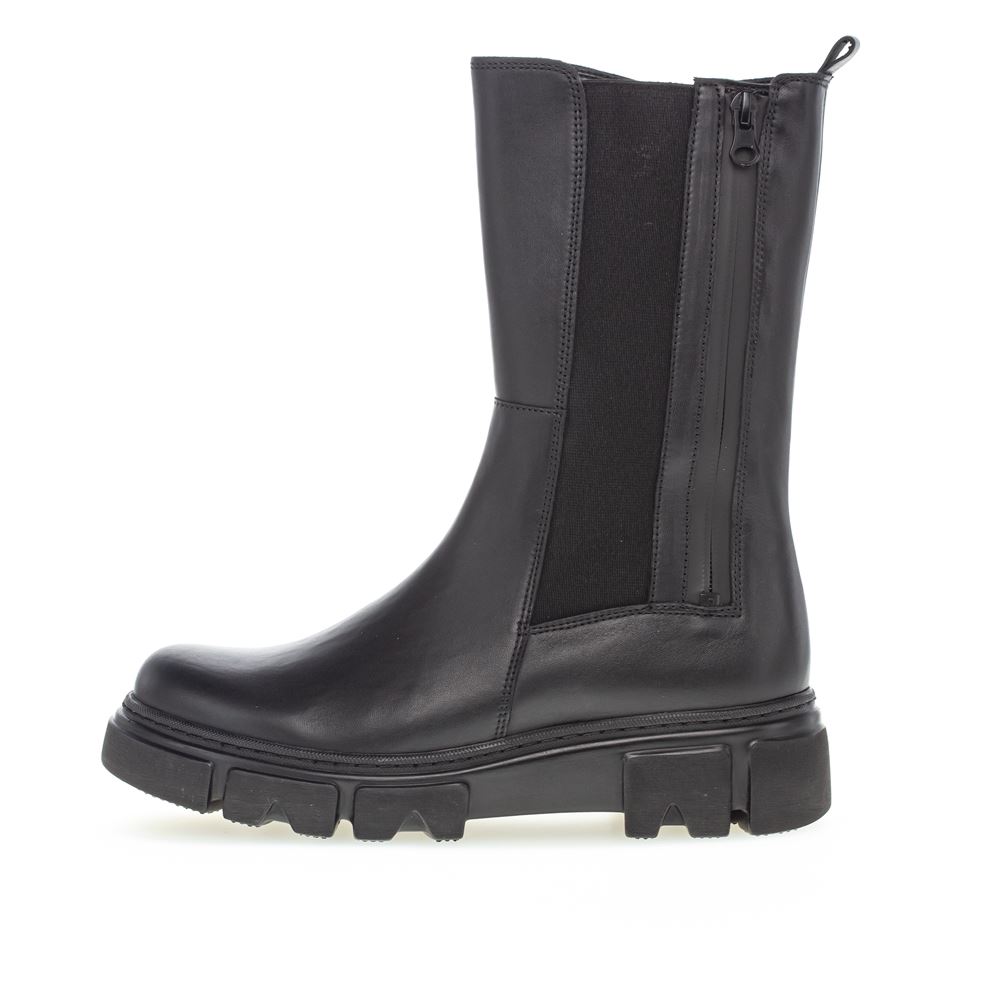 Gabor Chelsea- Boot Leder Wechselfußbett schwarz S22 91.732.27 5,5 | schwarz (schwar | F