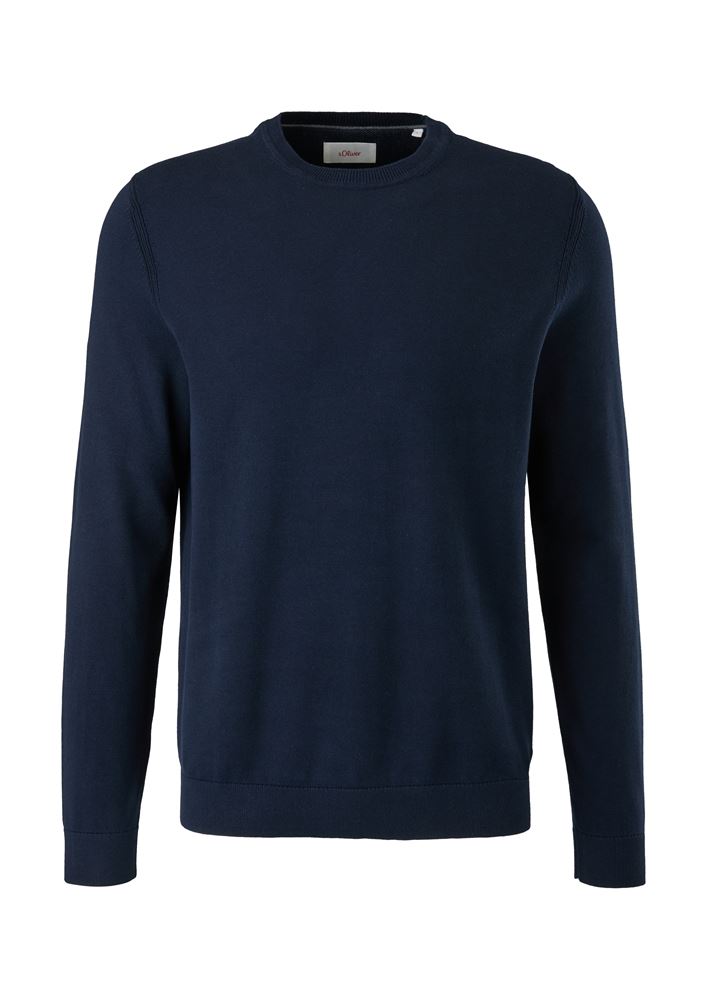 s.Oliver Herren Feinstrickpullover Rippbündchen Baumwolle blau,schwarz S22 2121351 XXL | 79W0 GREEN | 