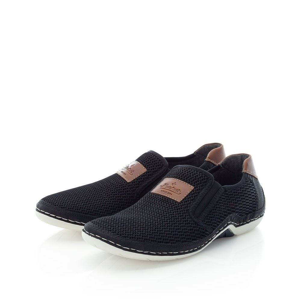 Rieker Slipper Textil Memosoft Gummizug schwarz 07556-00 