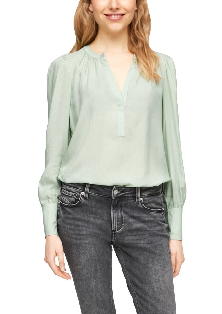 QS designed by Modalbluse mit Falten-Detail grün  2058807 34 | 7220 Green | 