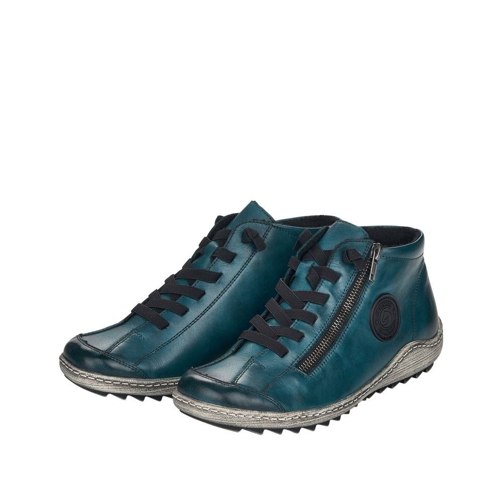 Remonte Schnürstiefelette Schnürboots Elastikbänder Reißverschluss Wechselfußbett grün S22 R1498-12 37 | petrol | G