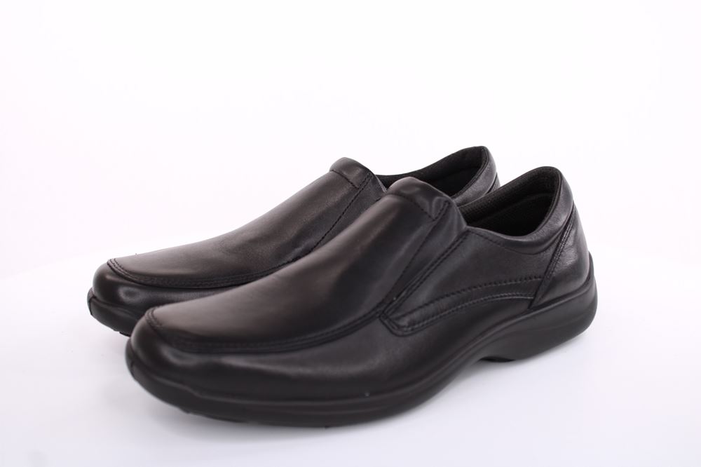 Imac Herren Slipper Schlupfschuh Leder klassisch schwarz S13 350600 