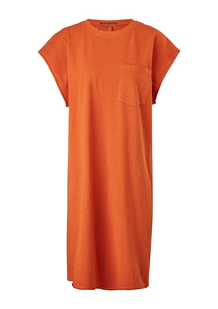 QS designed by Jerseykleid oversized Brusttasche orange, schwarz S12 2112905 XS | 9999 black | 
