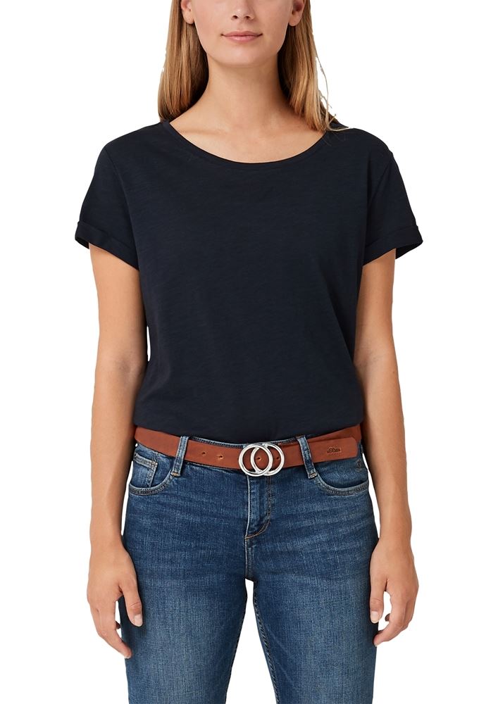 s.Oliver Leder Gürtel nougat schwarz 38899953696 