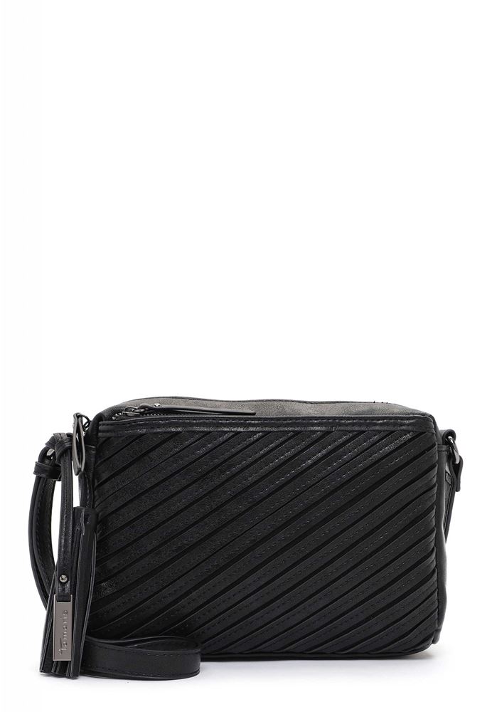 Tamaris Crossbody-Bag Umhängetasche Julina Streifen- Design schwarz S22 32021,100 