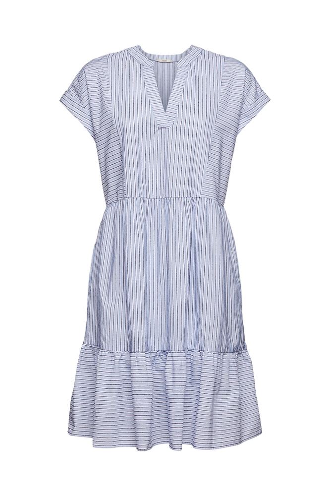ESPRIT Sommerkleid Streifenmuster Volantsaum weiß S12 052EE1E343 40 | E112 OFF WHITE | 
