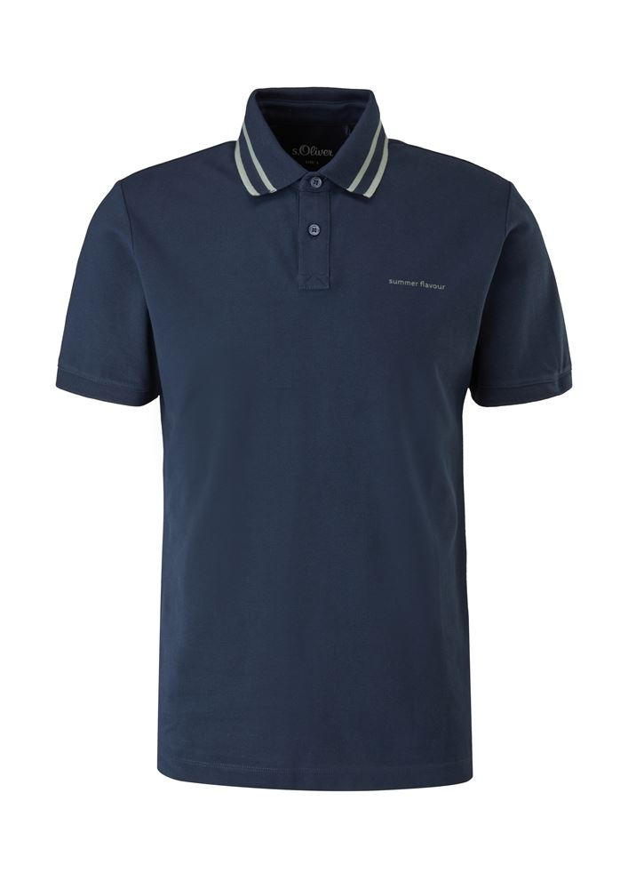 s.Oliver Herren Poloshirt mit Streifendetail blau, grün S13  2113224 