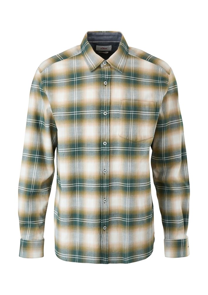 s.Oliver Herren Flanell- Hemd Kentkragen Brusttasche kariert grün S22  2120973 XXL | 78N5 GREEN | 