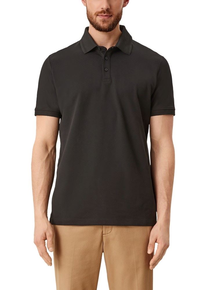 s.Oliver Poloshirt Piquestruktur schwarz und grau 2111294 