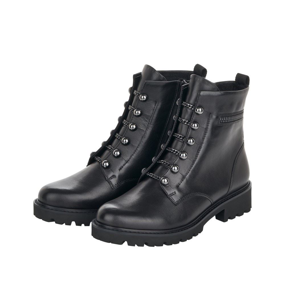Remonte Damen Boots Kettendetails Leder schwarz S22 D8670-01 