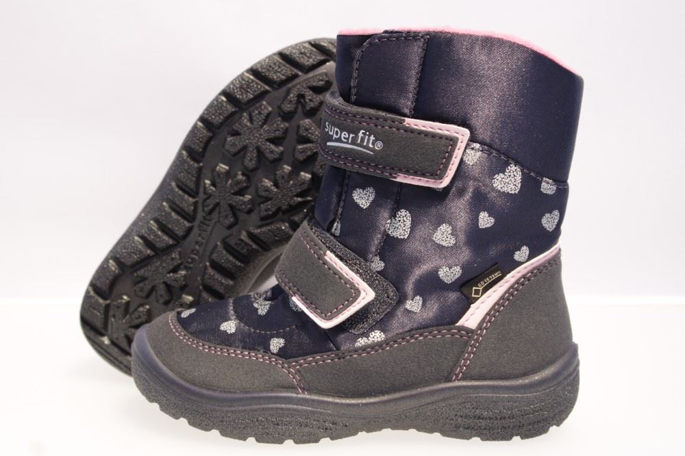 Superfit Stiefel GoreTex wasserdicht warm blau rosa Klettverschluss  3-09091-80 
