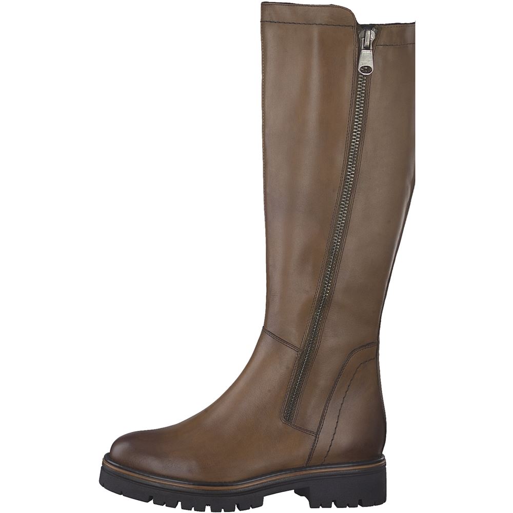 MARCO TOZZI Stiefel Langschaft Leder  braun S22  2-2-25608-29 39 | 306 COGNAC | 