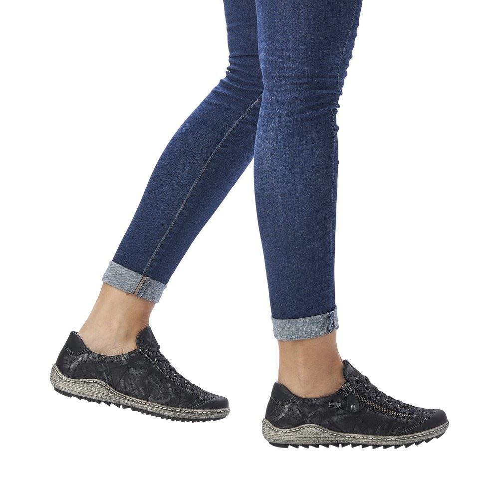 Remonte Halbschuh Sneaker Reißverschluss Tex - Membran schwarz kombi R1402-05 